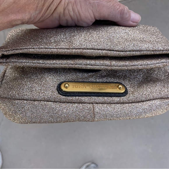 Juicy Couture Gold Sparkle cross body clutch purse handbag - Picture 5 of 8